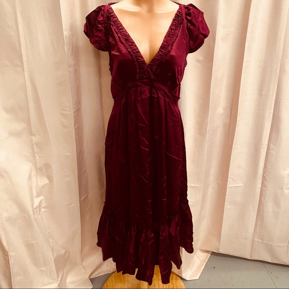 BCBG Silk Dress in Burgundy